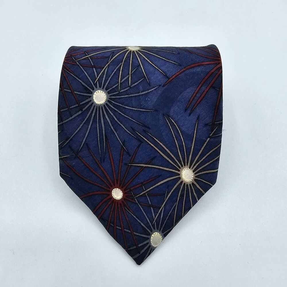 Necktie Mens Vintage Woodward Purple, Blue, Red, Tan 55 By 4 Inches, Silk